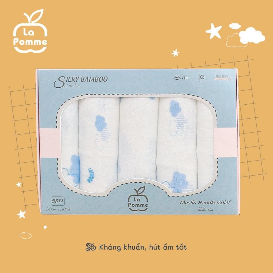 Khăn sữa sợi tre lụa Lapomme 30x30 cm