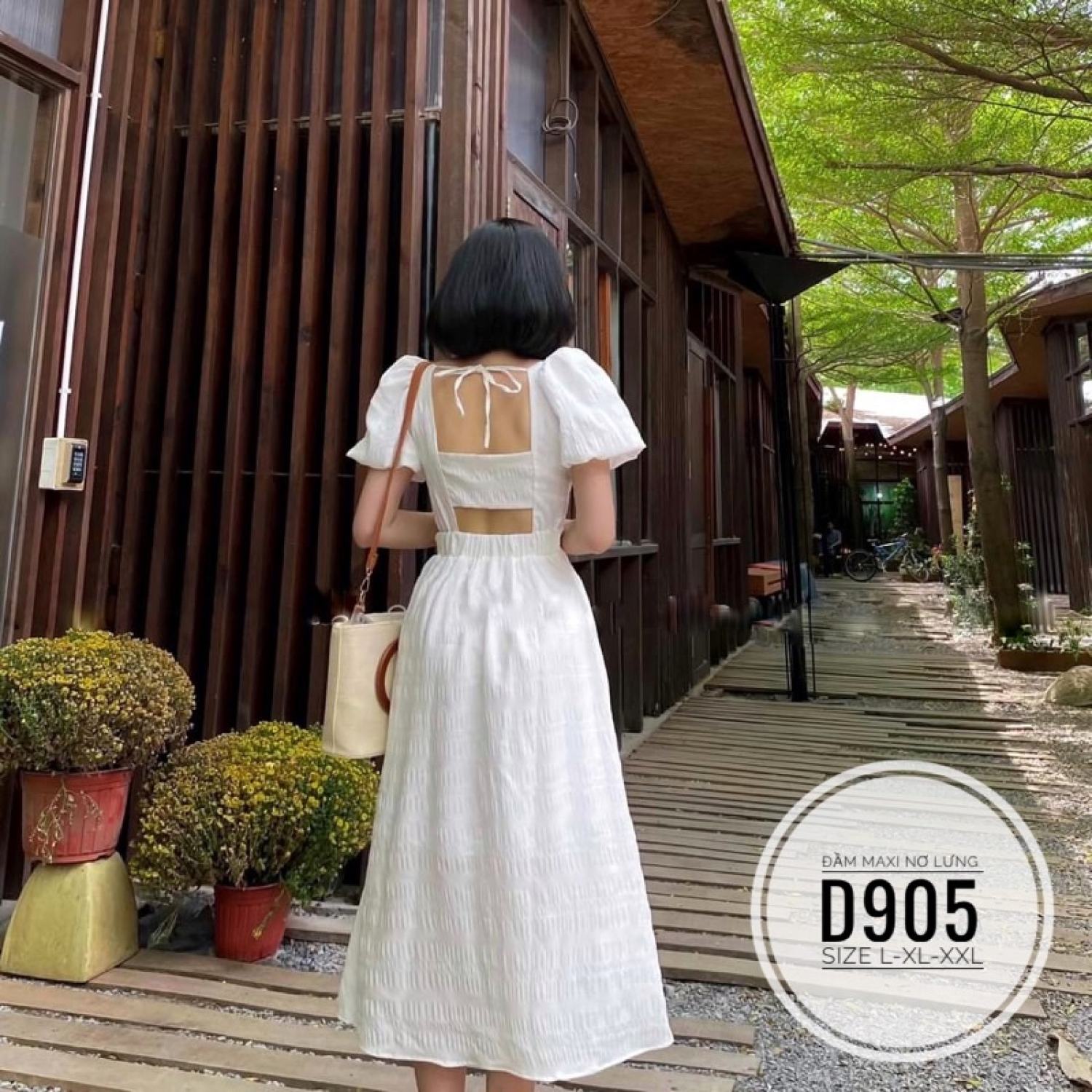 (60-90kg) MIN HOUSE BIGSIZEBIGSIZE Đầm maxi nơ lưng D905