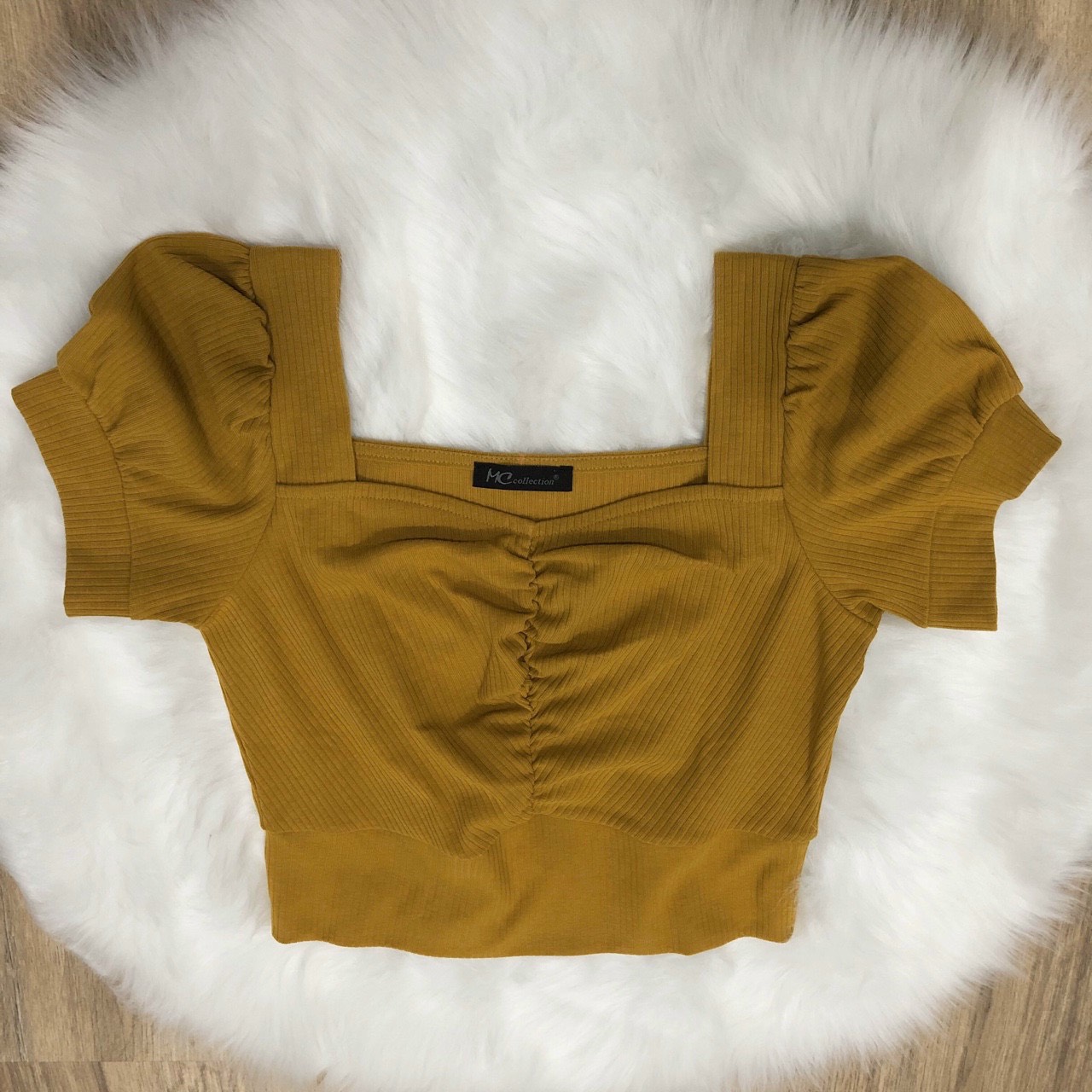 Áo croptop thun tăm cotton