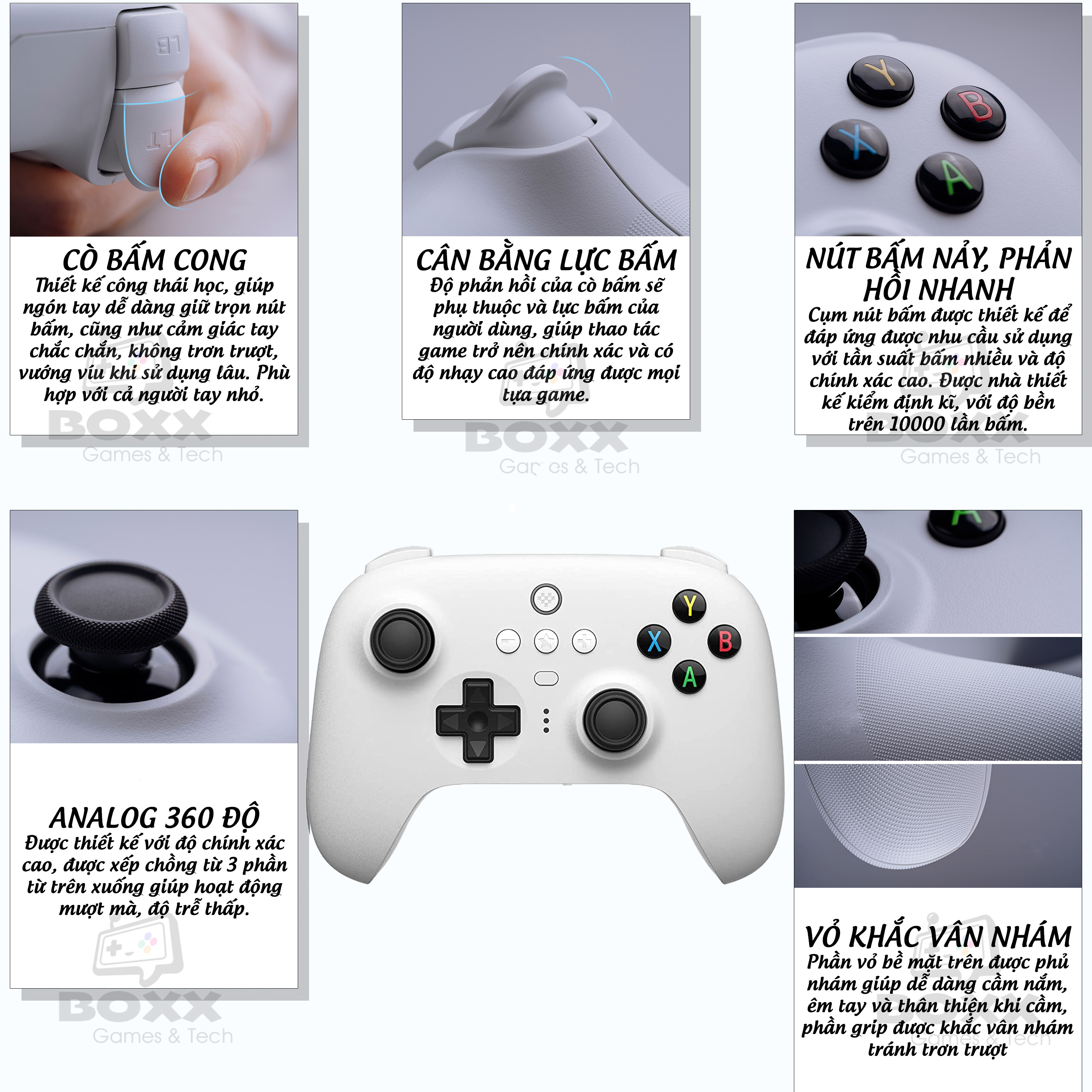 Tay cầm 8BitDo Ultimate 2.4G Wireless Controller kèm Dock Sạc cho Laptop, PC, Điện thoại Android