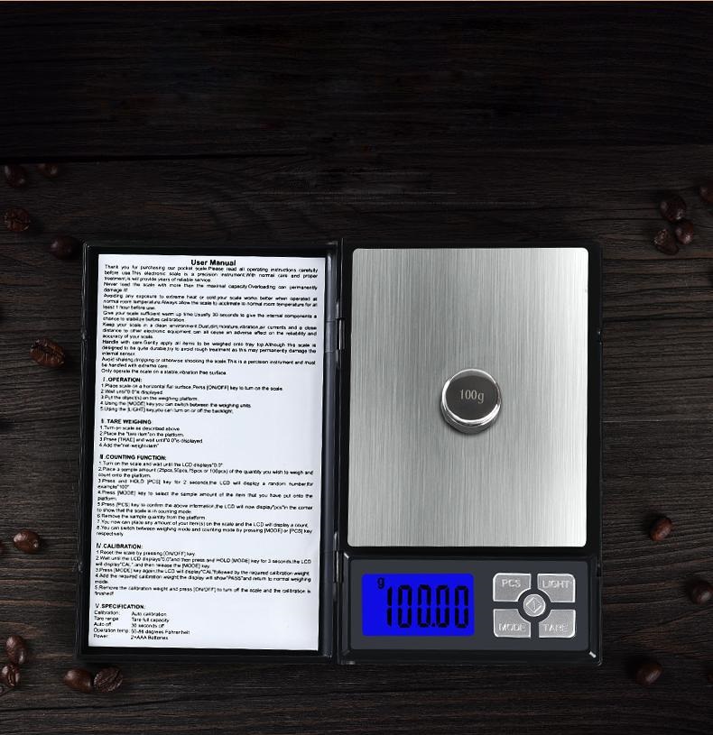 Cân điện tử nhà bếp 2000g/0.1g notebook