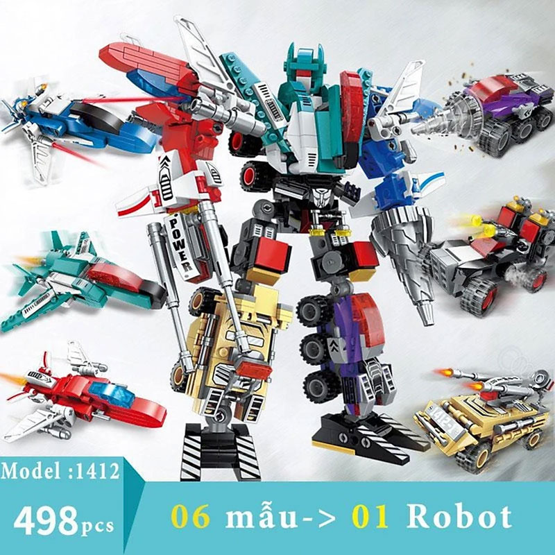 Đồ chơi cho bé  , Lắp ráp mô hình Robot Không Gian Kích thước  38x27 cm  robot biến hình Bằng nhựa ABS an toàn