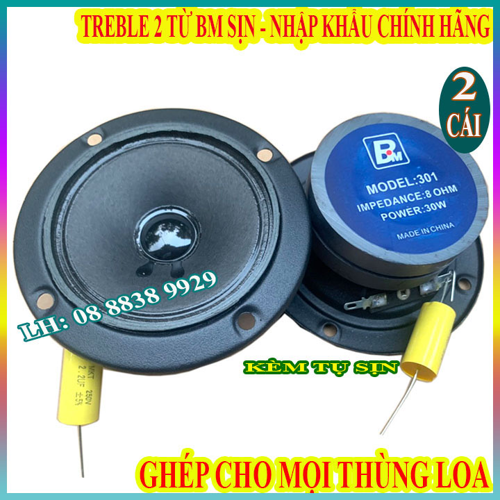 Cặp củ loa treble 2 từ bm hàng chính hãng kèm tụ 2.2mf sịn - giá 2 loa