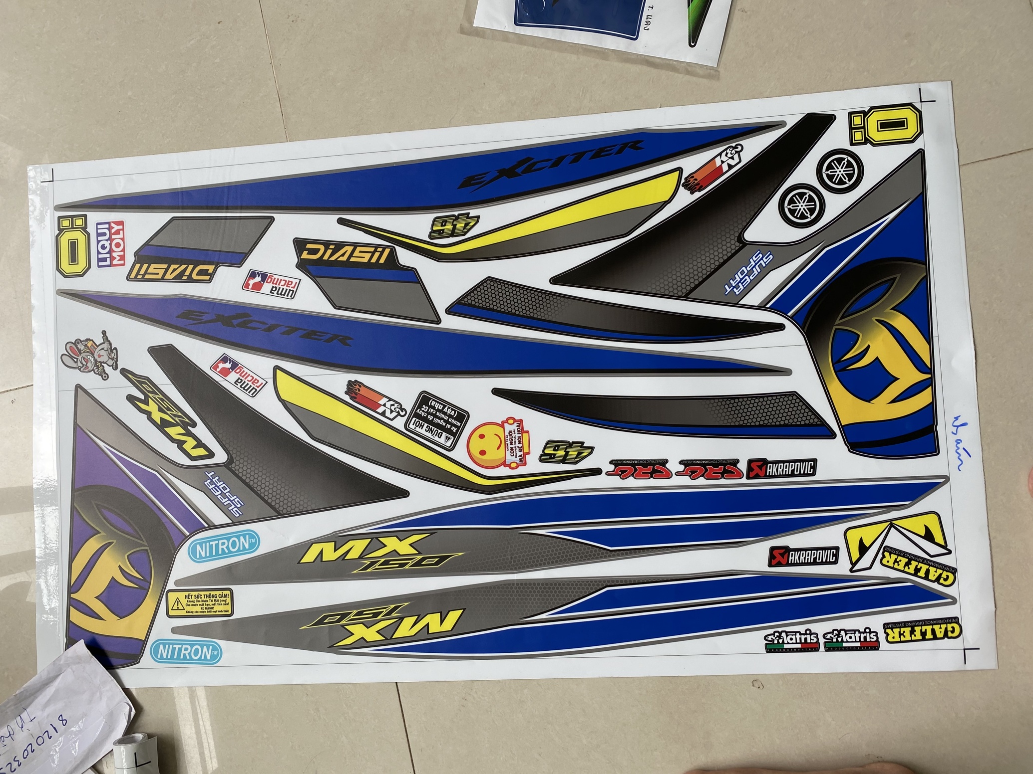 Tem rời ex 150 Lc decal nhám