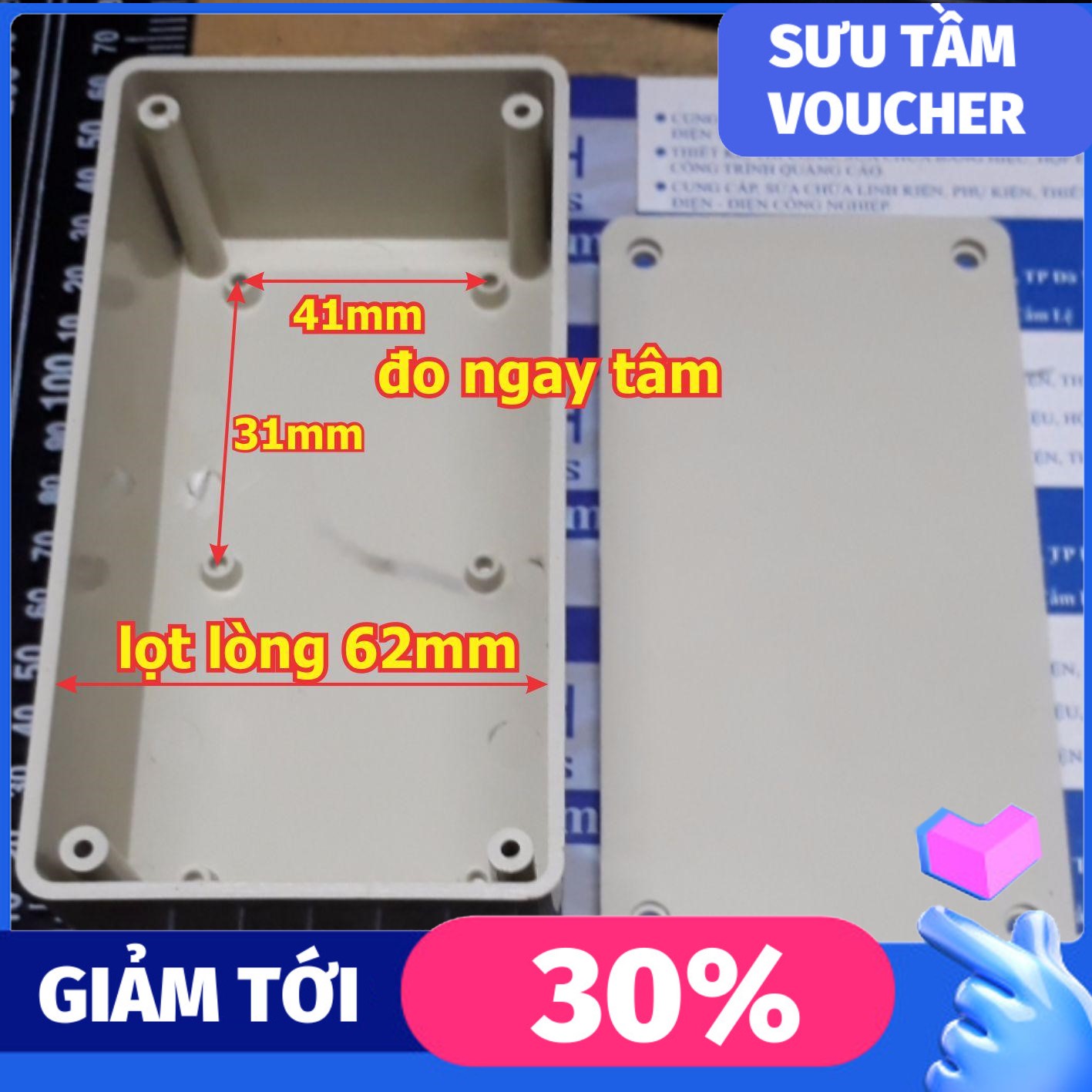 Hộp nhựa hộp mạch điện màu trắng 130*67*44mm, có vít kèm theo kde5444