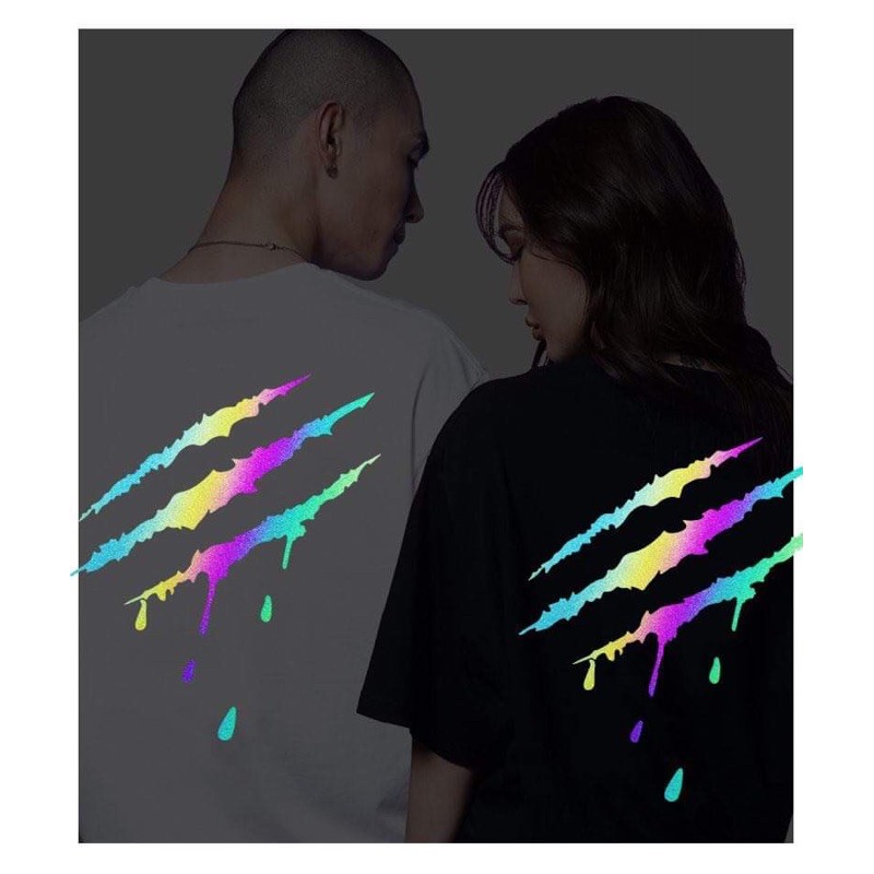 [FREESHIP] áo phông tay lỡ unisex phản quang 7 màu 3 vạch cào cho nam nữ