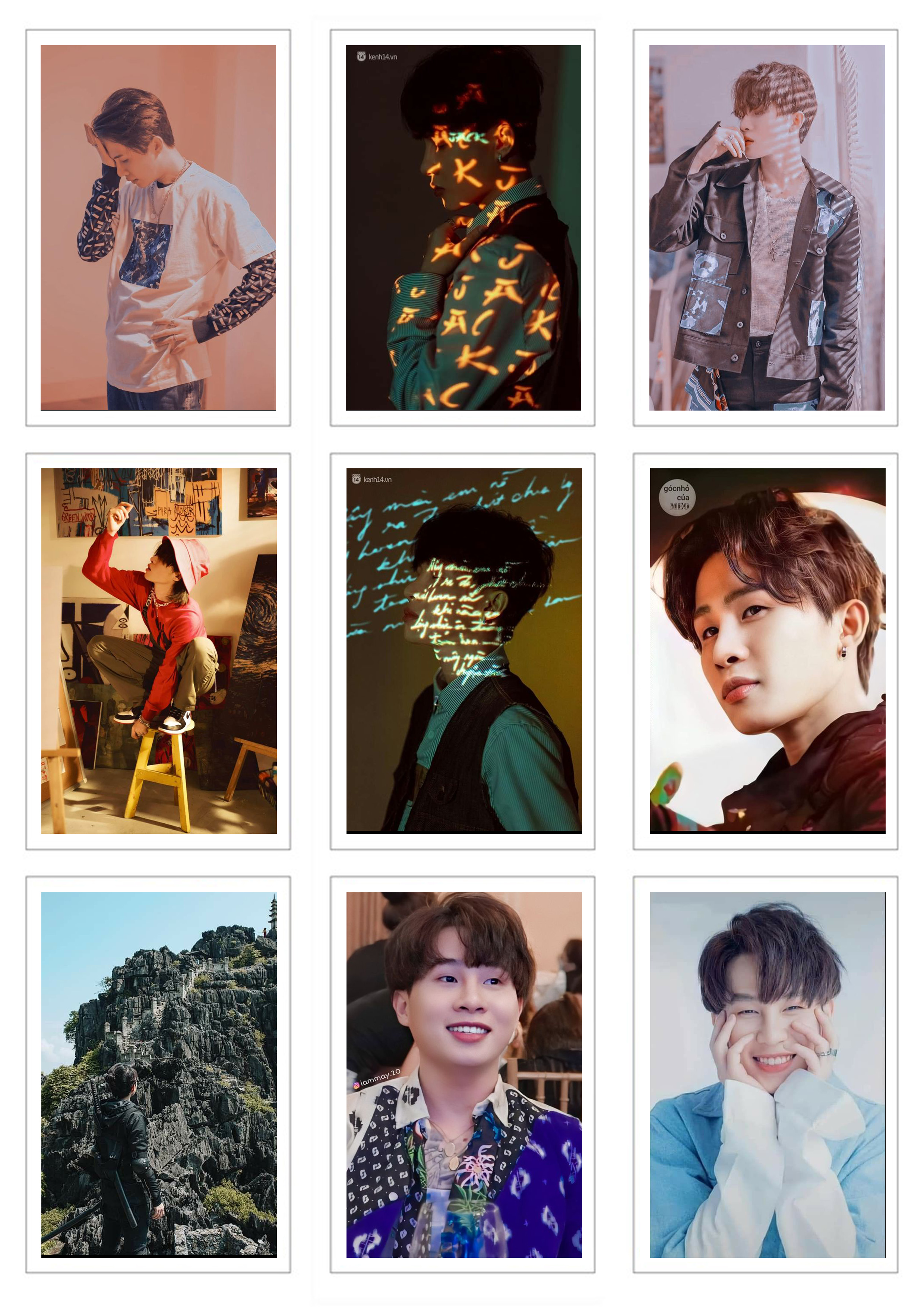 (No Box) 1 Set 9 Ảnh JACK (J97) Mẫu Hoa Hải Đường