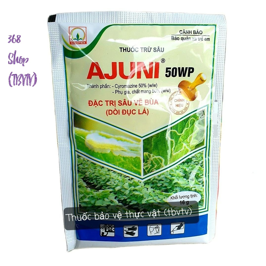 (Combo 10 gói)💎 Thuốc trừ sâu AJUNI 50WP (16gr)💖 ĐẶC T R Ị: SÂU VẼ BÙA (DÒI ĐỤC LÁ)