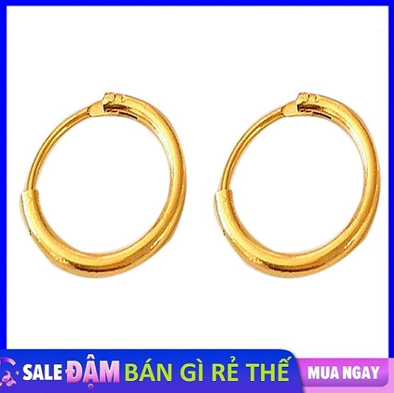 [HCM]Khuyên tai hình tròn cá tính phong cách GD Hàn Quốc chất liệu an toàn thiết kế lạ mắt hình sừng trâu đen