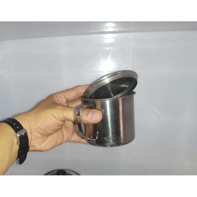 [KHO SỈ] Ca-cốc inox quai có nắp 4 size 7-8-9-10cm