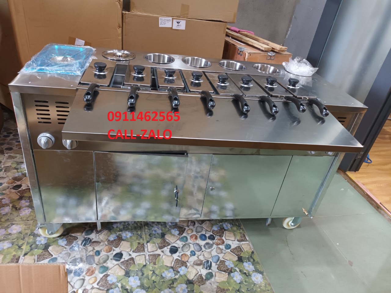 Máy làm cơm cháy Hàn Quốc-Món cơm cháy kẹp-Sử dụng gas 8 khay