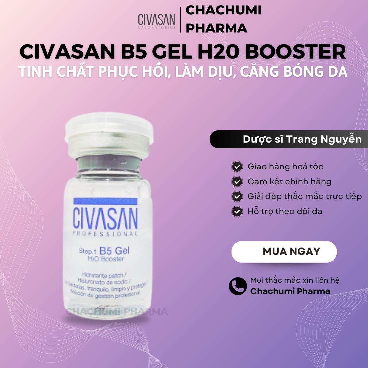 (tách lẻ) Tinh chất B5 Civasan phục hồi da 5ml