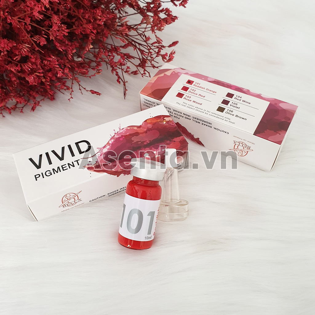 Mực phun môi Vivid 101 - Reddish Orange - Mực Bella Màu đỏ cam