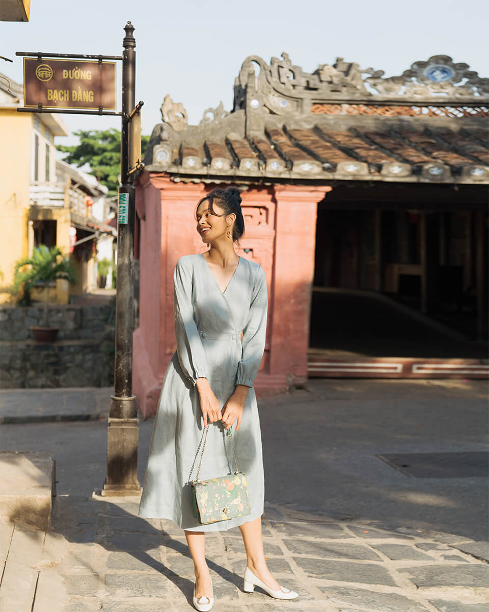 Đầm Linen Xanh Modern Meets Heritage F2 D450