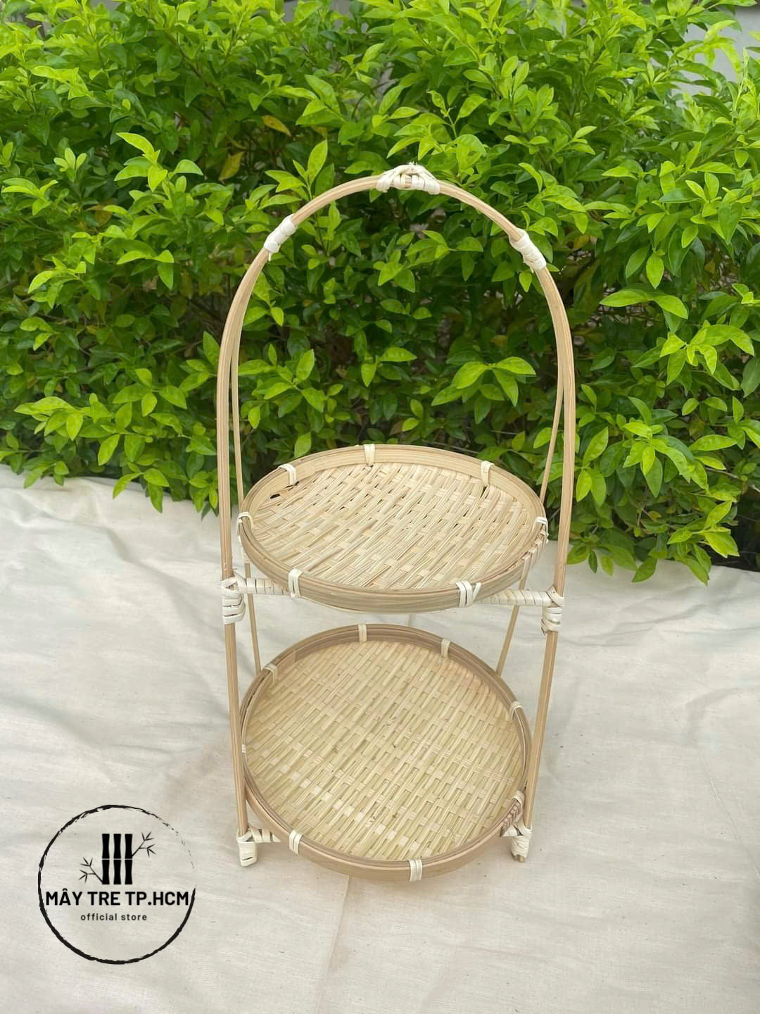 Kệ tre 2 tầng,mẹt tre,mẹt đựng đồ,đựng thức ăn,trang trí