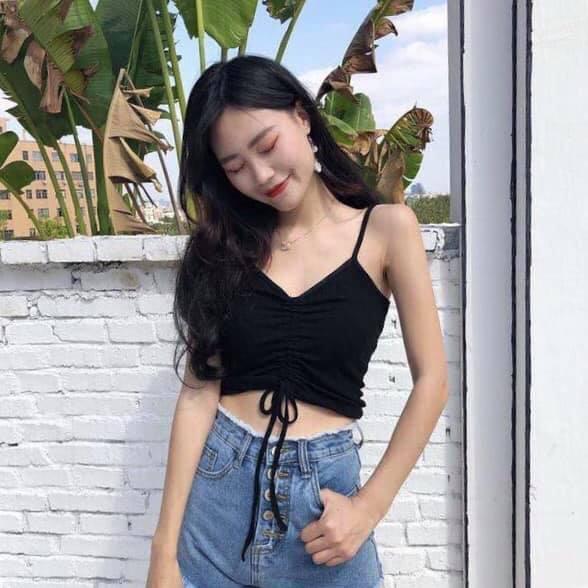ÁO 2 DÂY PHỐI DÂY RÚT CÓ MOD NGỰC CỰC ĐẸP m009