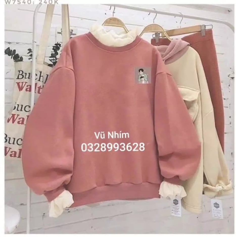 Áo nỉ sweater đôi bạn thân (* *) ( trọng lượng từ 38kg đến 65kg )