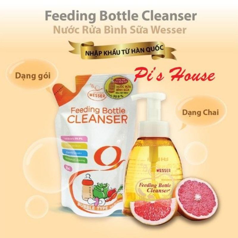 (Hcm) Cọ/Nước Rửa Bình Sữa Wesser Chai/Túi 500Ml| - Cọ 1 Đầu Mút