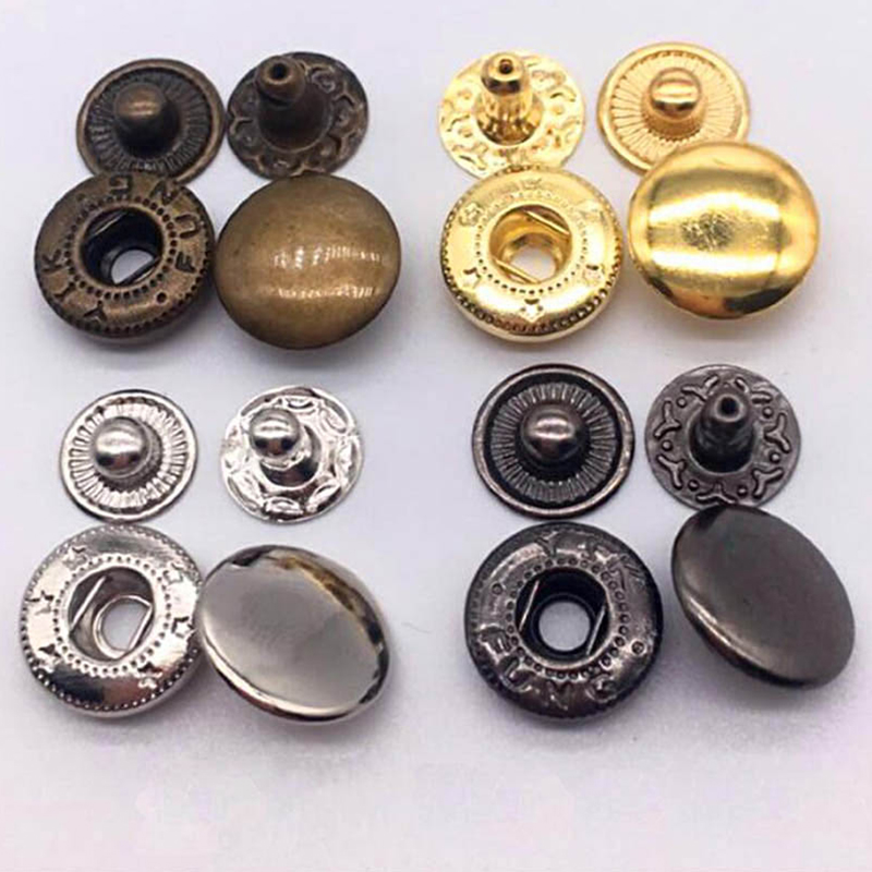 30 sets Jeans Decorative Buttons Snaps Rivets Metal Buttons 15mm Snap Buttons +Manually Install Tools Boxed DIY Accessories