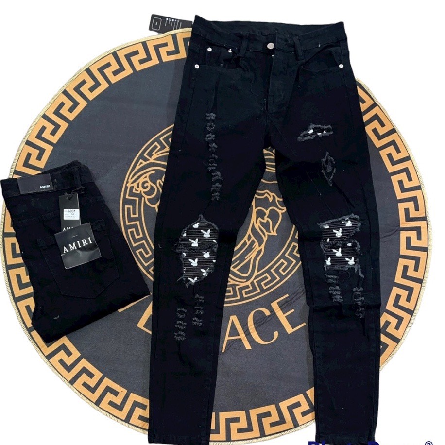 quần jean bò nam đen rách gối hàng Quảng Châu siêu cấp, quần jean kaki nam cá tính kiểu dáng Hàn Quốc trẻ trung giá rẻ kaystore online 28/06