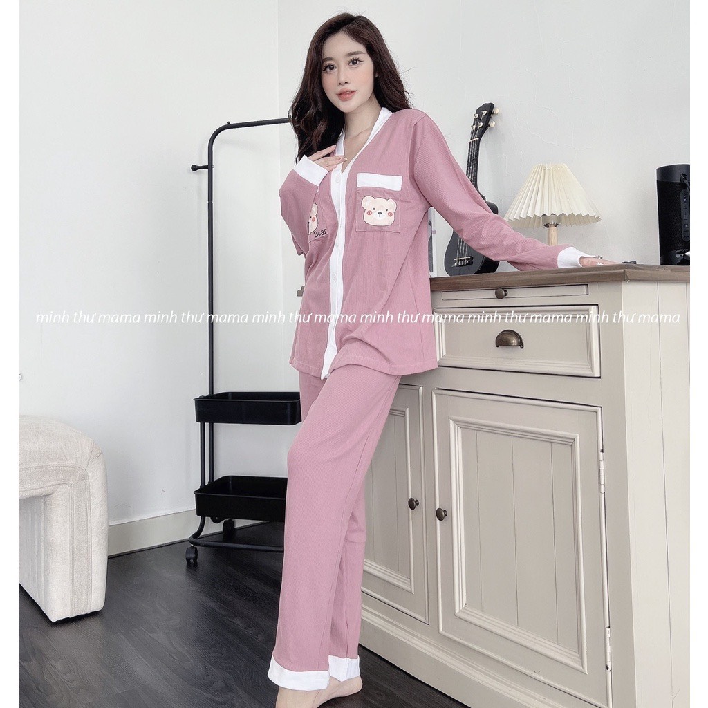 Bộ bầu - bộ sau sinh - chất liệu (Gân Tăm mềm) - ( Bo Gân - Dài )