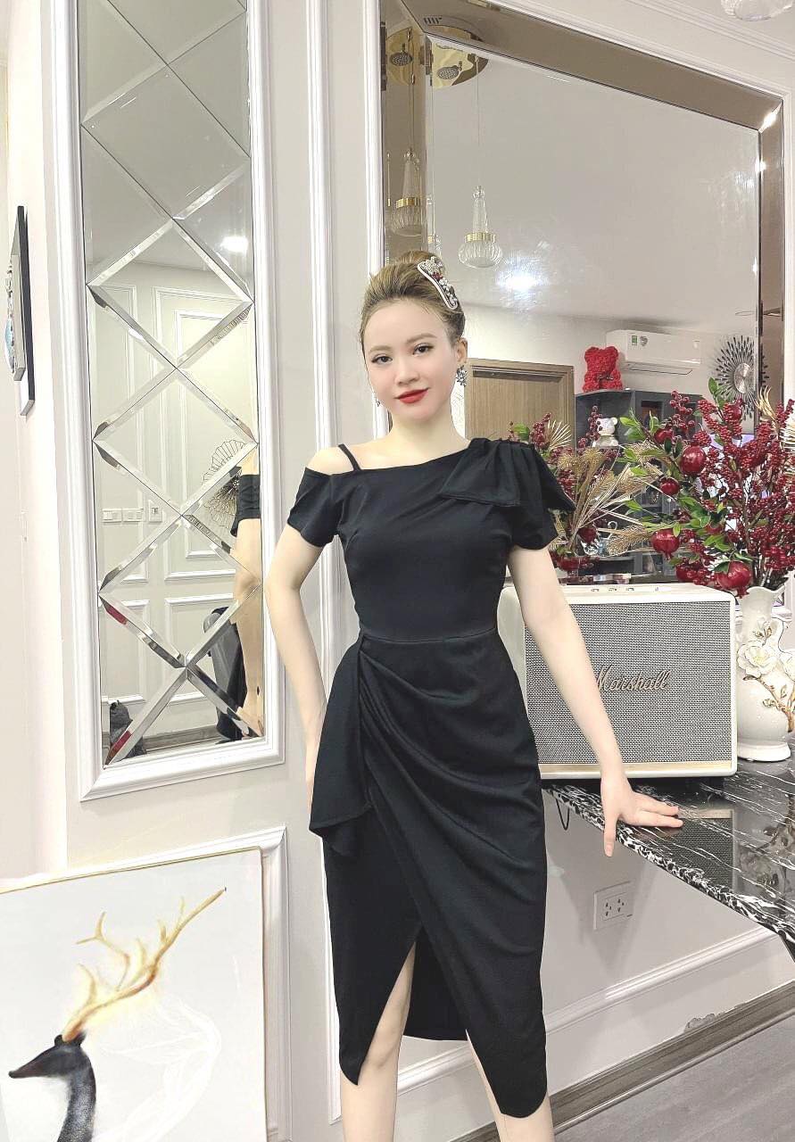 [FREESHIPMAX] Đầm lệch vai nơ sang trọng
