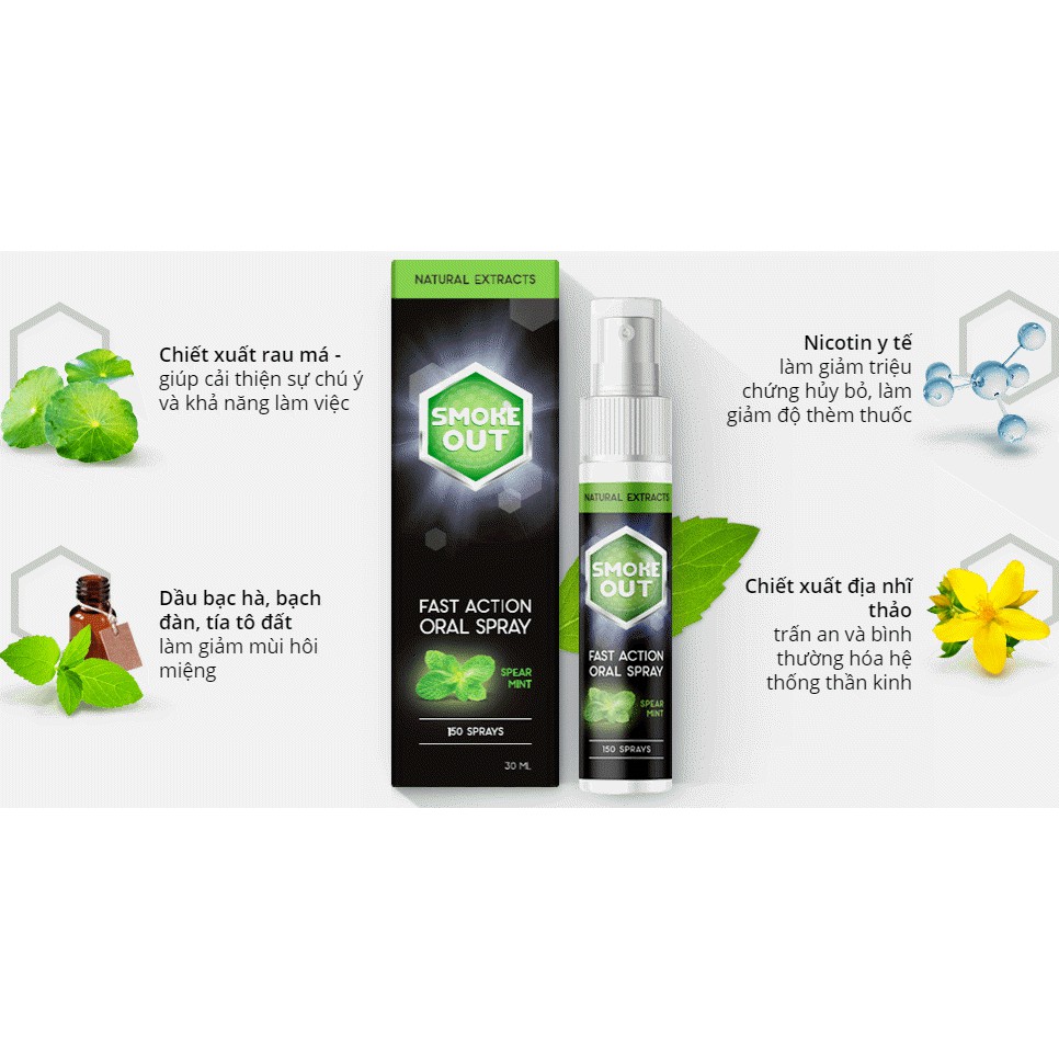 Xịt Cai Hiệu Quả Smoke Out 30 ml (Nhập Khẩu Nga)