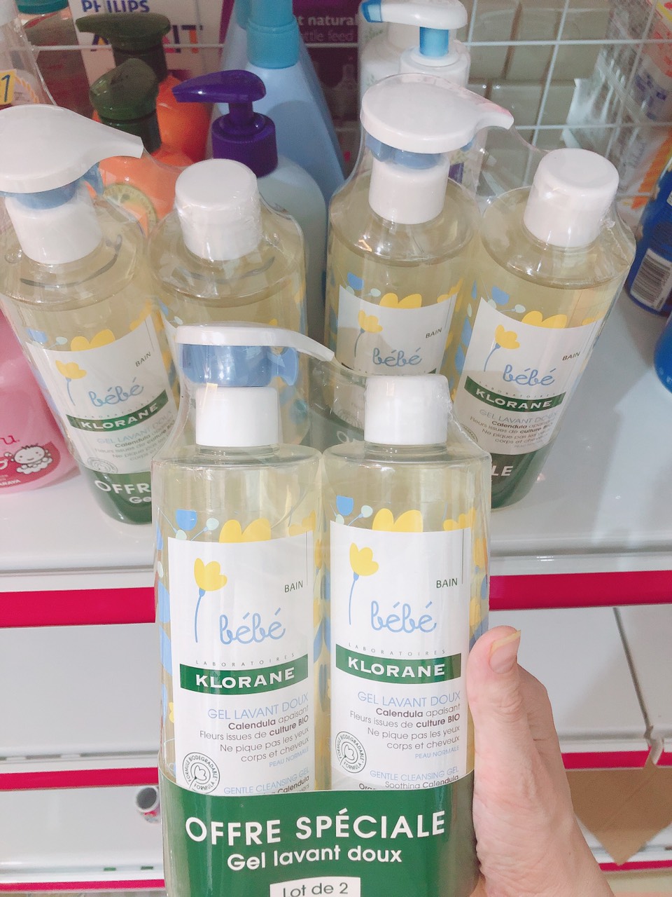 Sét 2 chai sữa tắm gội cho bé Klorane bé bé