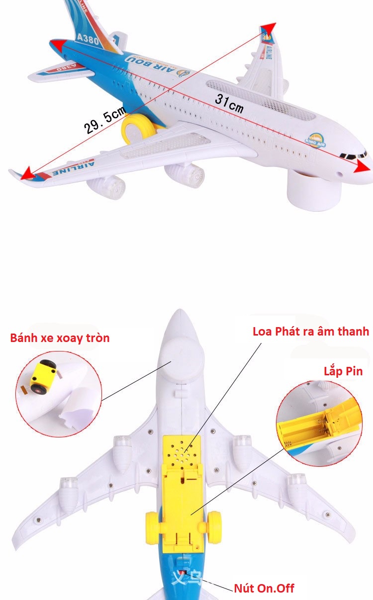 Mô Hình Máy Bay Phát Sáng , Phát Nhạc A380