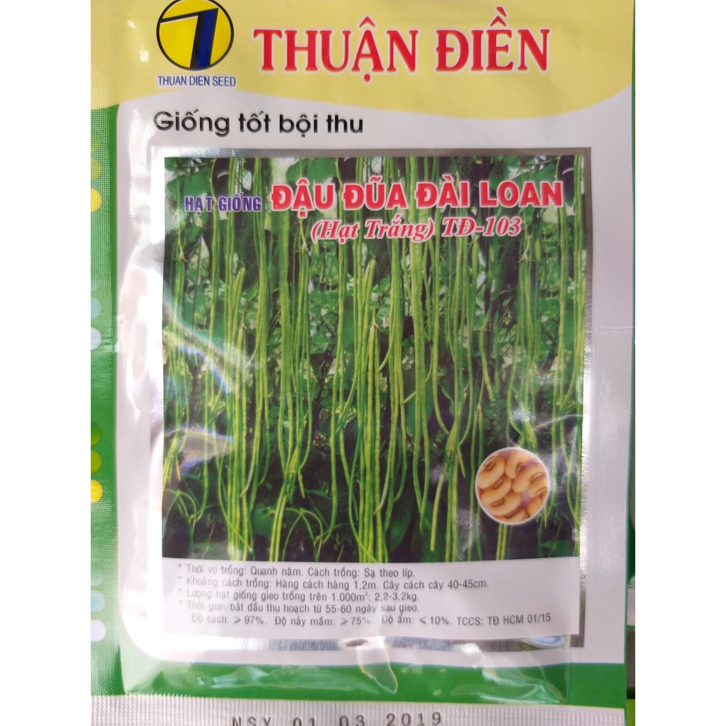 Hạt giống đậu đũa đài loan hạt trắng Thuận Điền