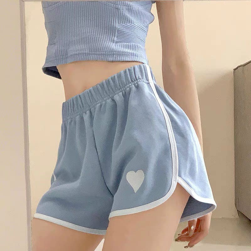 Quần đùi nữ mặc nhà sọc viền VIETSTAR quần short nữ ngắn cạp chun Tim trước chất Umi Ulzzang