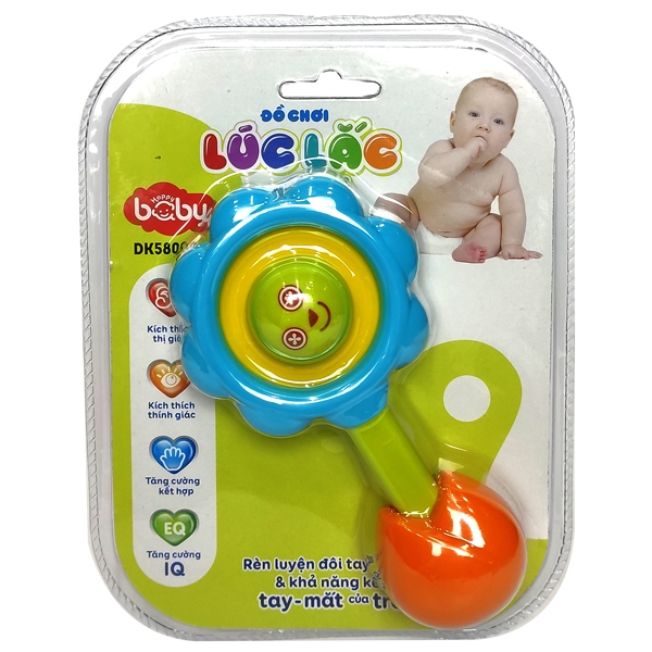 Đồ chơi lúc lắc cho trẻ chuông bông hoa dk580004 - hoa xanh