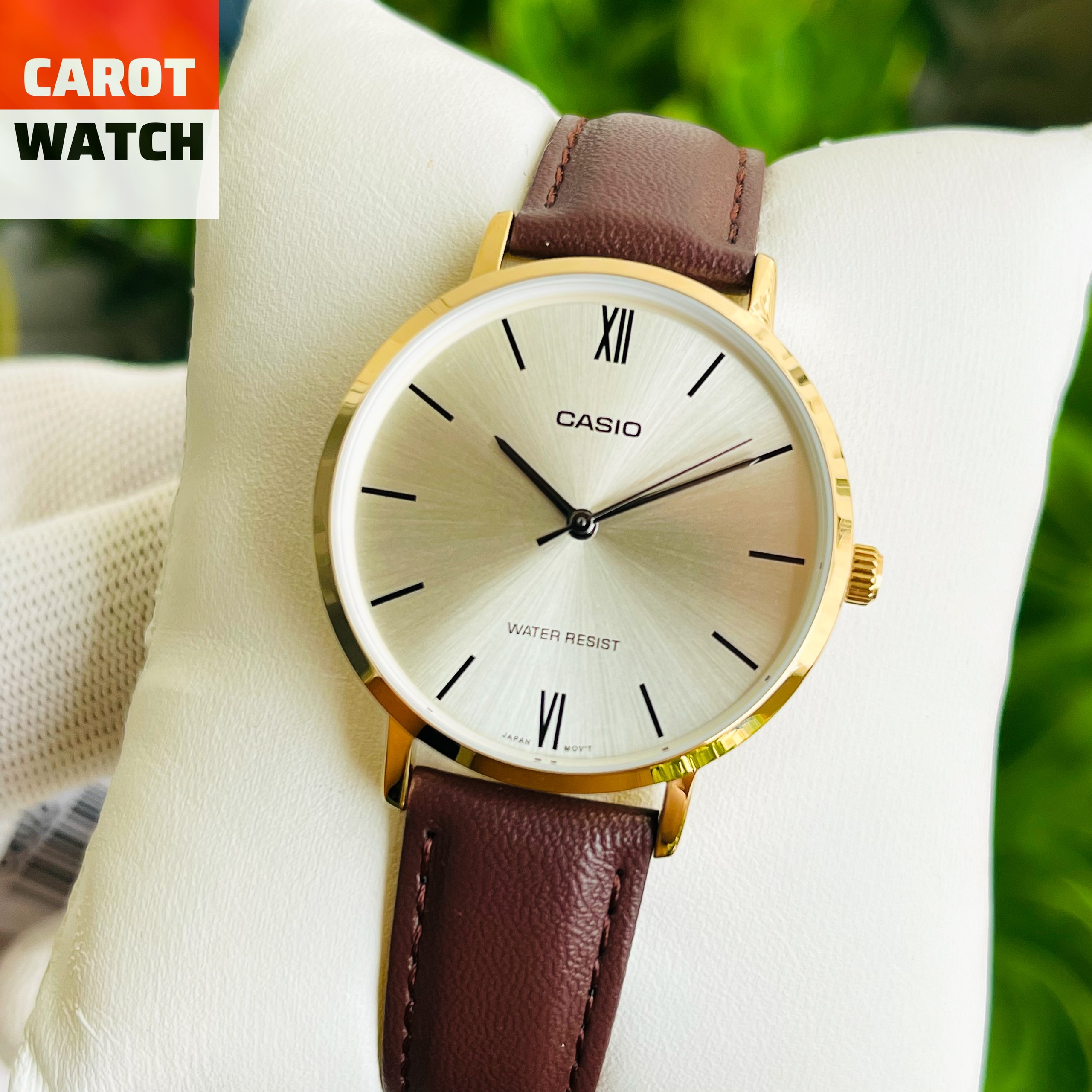 ĐỒNG HỒ NỮ DÂY DA CASIO LTP-VT01GL-9B  CHỐNG NƯỚC
