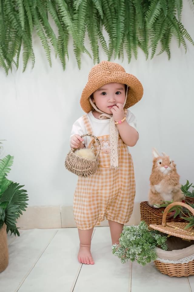 Giỏ cói Mini decor studio, đựng chậu hoa nhỏ trang trí