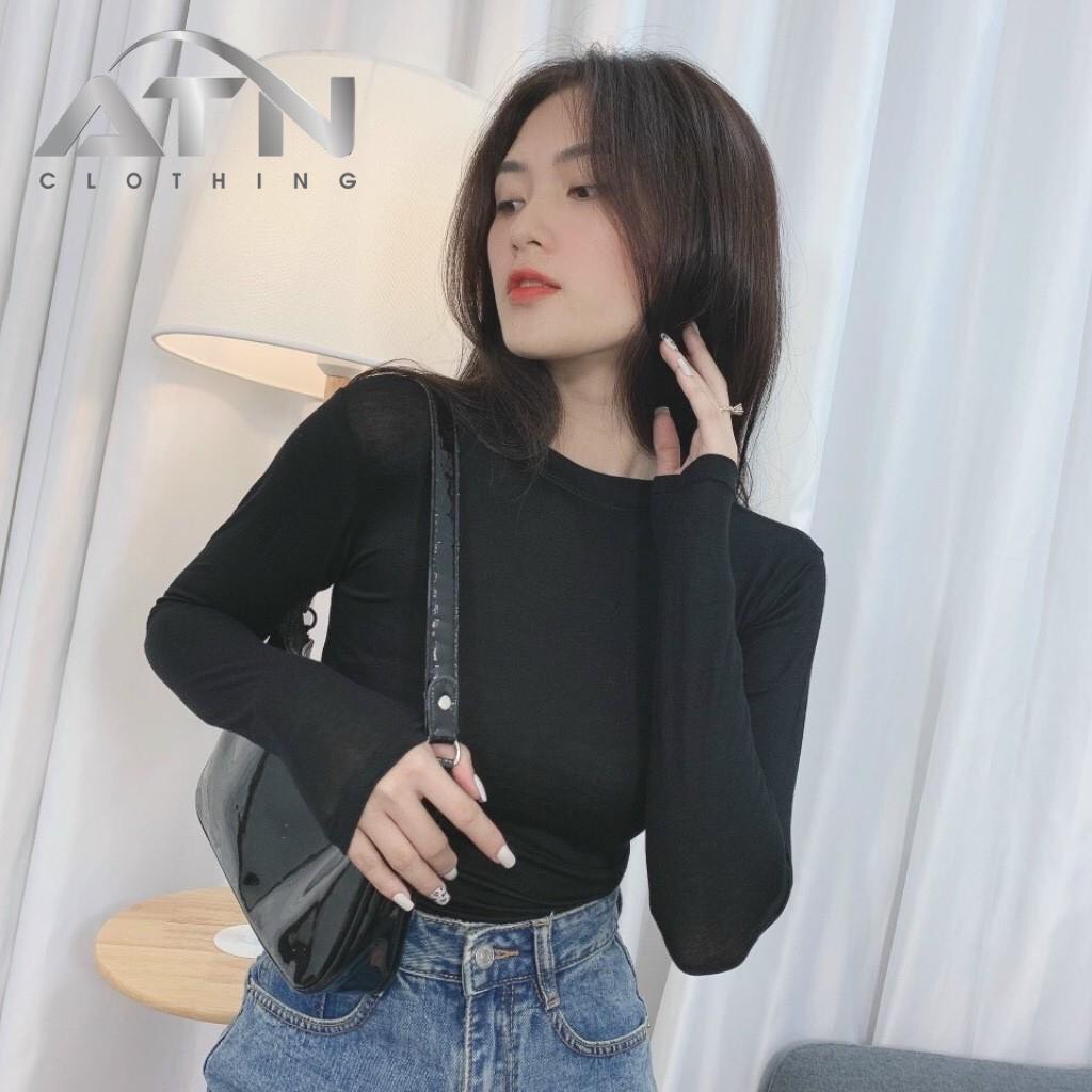 ÁO THUN NỮ CỔ TRÒN DÀI TAY CO GIÃN 4 CHIỀU