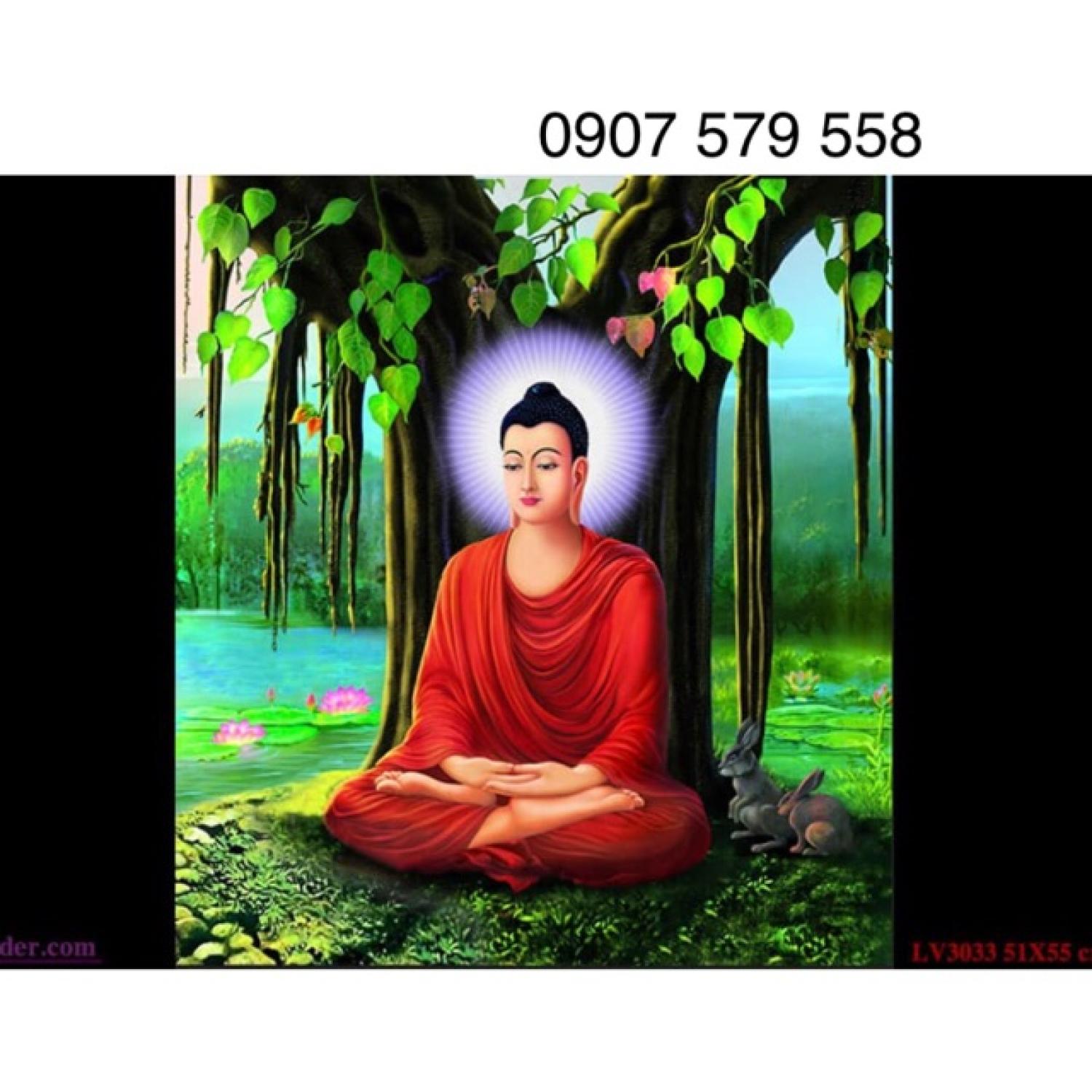 Tranh thêu phật thích ca kt 51x55 cm