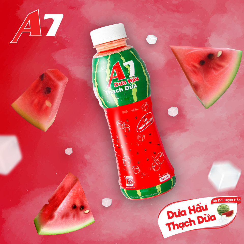 Nước Dưa Hấu Thạch Dừa A7 450ml (Thùng 24 chai)