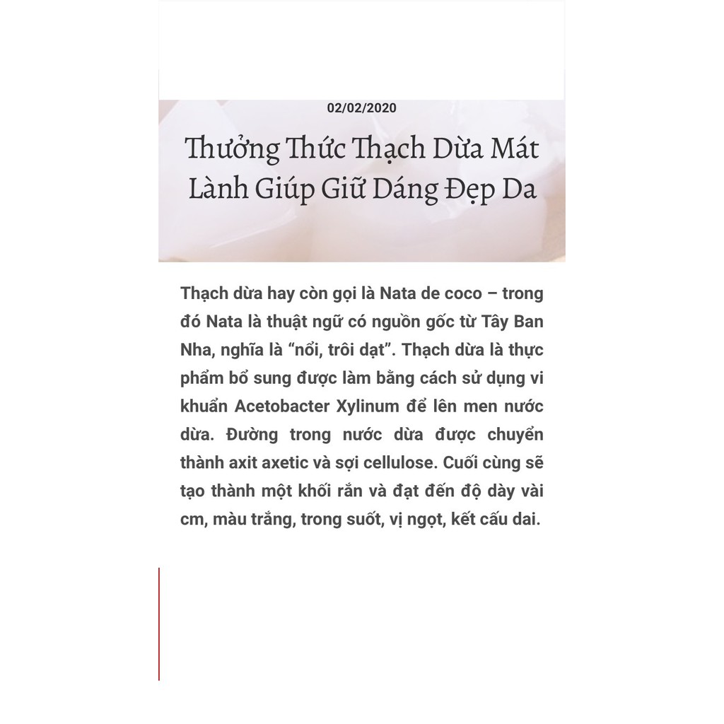 Thạch dừa Ánh hồng, lốc 6 ly mỗi ly 150gr.