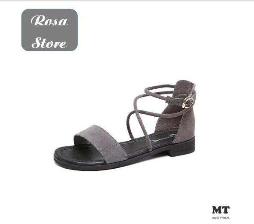Giày sandal nhung ngang dây chéo cổ chân SD-0068 giá rẻ