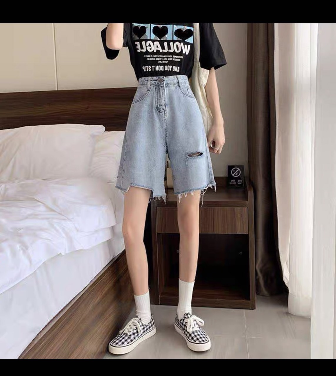 🔅Quần Jeans ngố rách ullzang