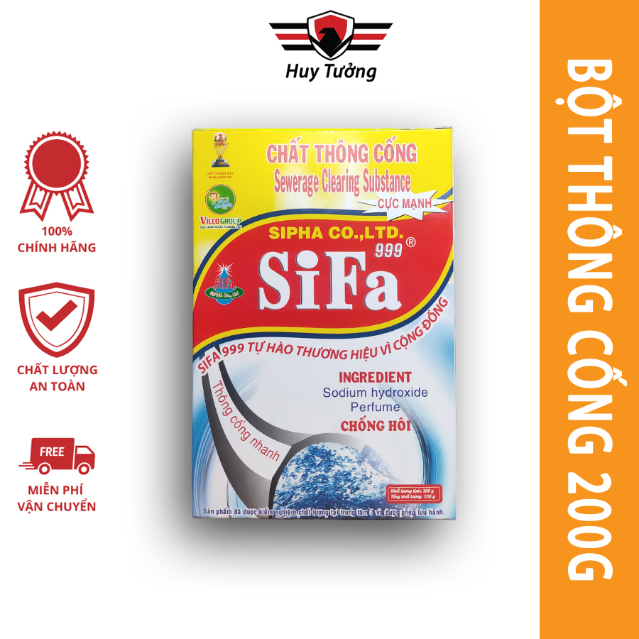 Bột thông cống siêu mạnh 200g thương hiệu Sifa chất lượng cao, thông thoáng, khử mùi ống cống  - Huy Tưởng
