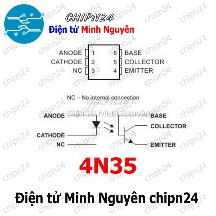 [4 con] (DIP) Opto 4N35 DIP-6 Trắng - HH000564