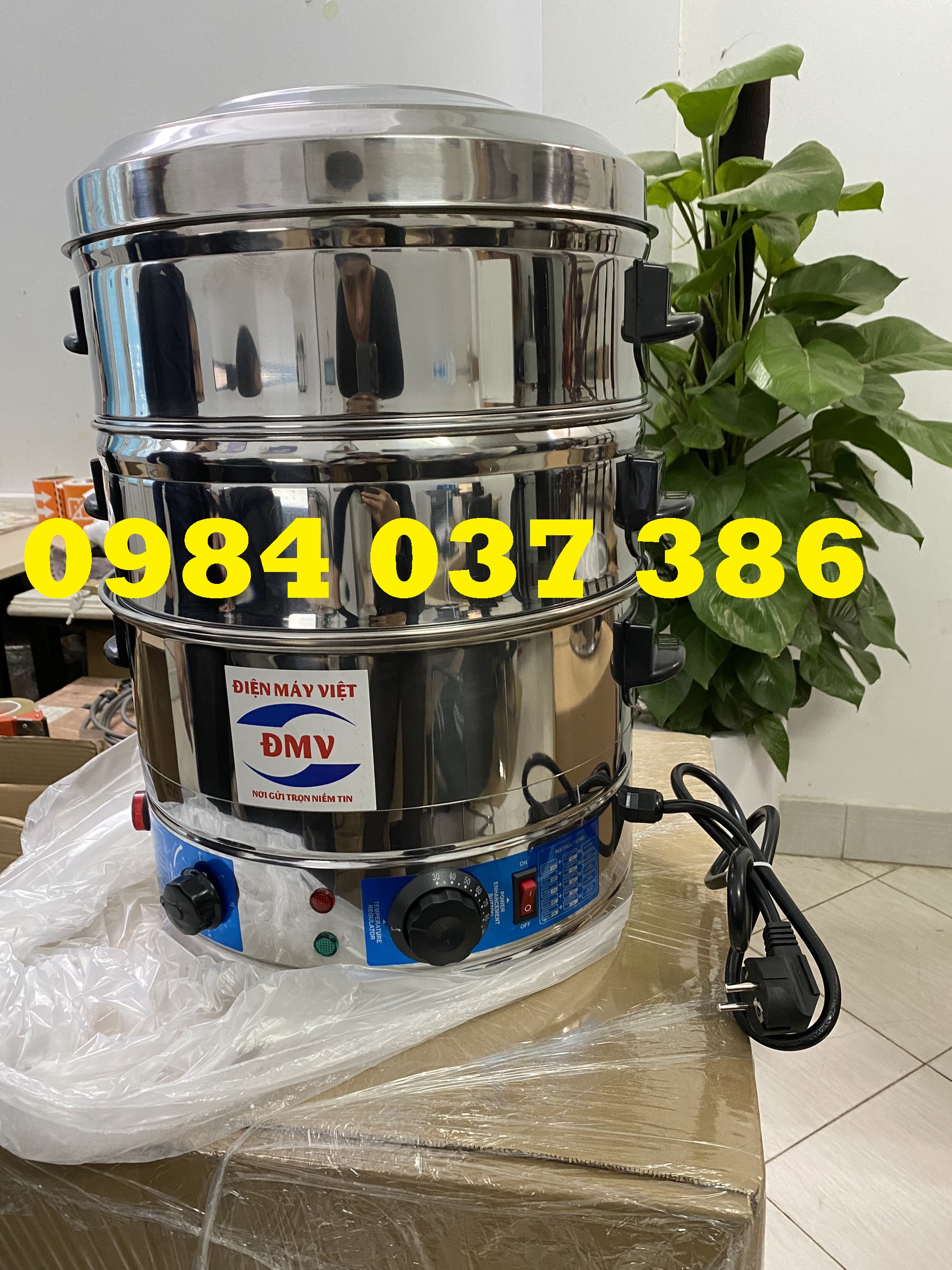 Nồi hấp inox 3 tầng đa năng, nồi hấp bánh bao, hấp trứng, bộ xửng inox size 47cm