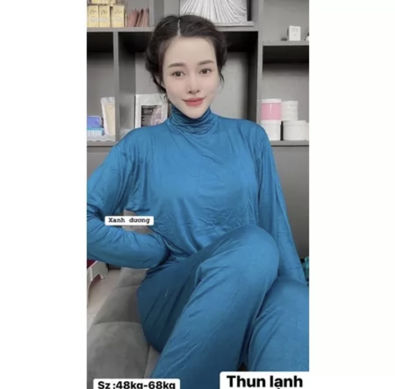 Set Ủ Kem Cổ Cao Thun Lạnh Dưỡng Da Freesize