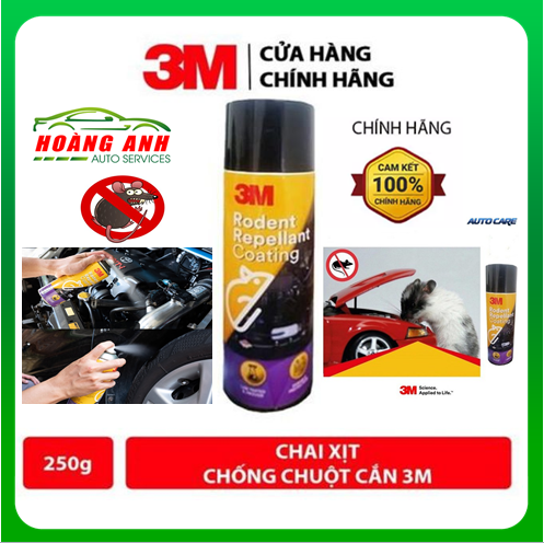 Chai xịt chống chuột 3M, Bình xịt đuổi chuột, Chống chuột ô tô Rodent Repellant Coating 89797 250G