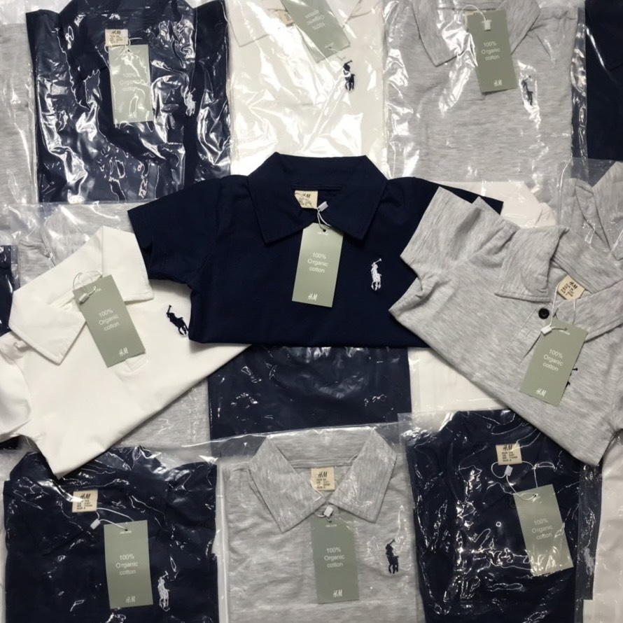 Áo thun có cổ HM bé trai size 1-6 tuổi