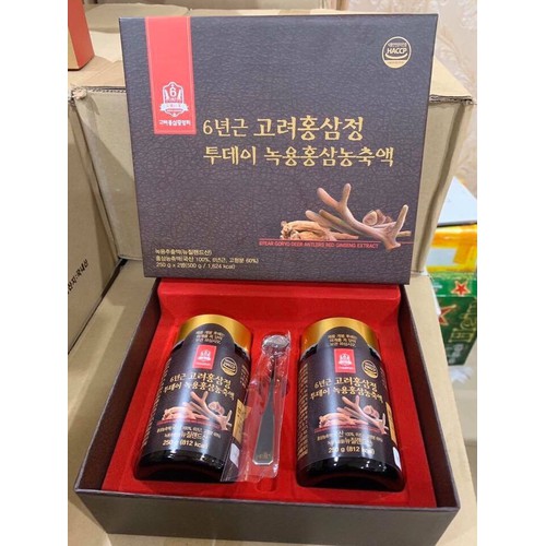 Cao Hồng Sâm Nhung Hươu Hàn Quốc, Hộp 2 Lọ x 250gr Mẫu Mới 2020