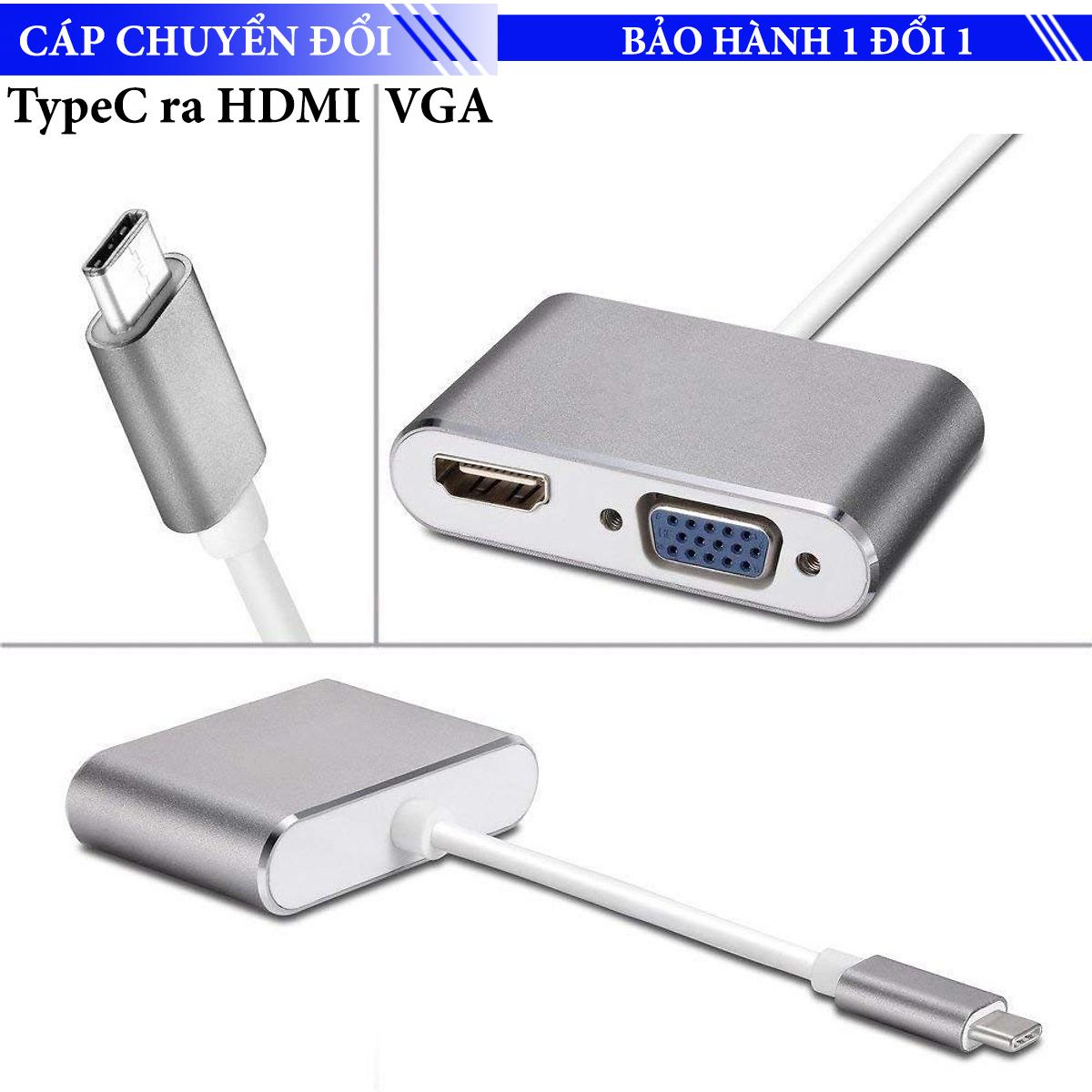 Cáp Chuyển Đổi USB Type-C Sang HDMI Và VGA  - USB C ra HDMI và VGA