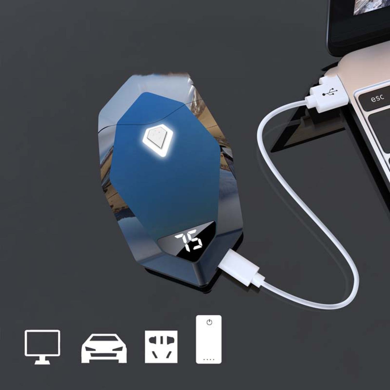 Bật lửa sạc điện USB tia plasma TK001 Fullbox