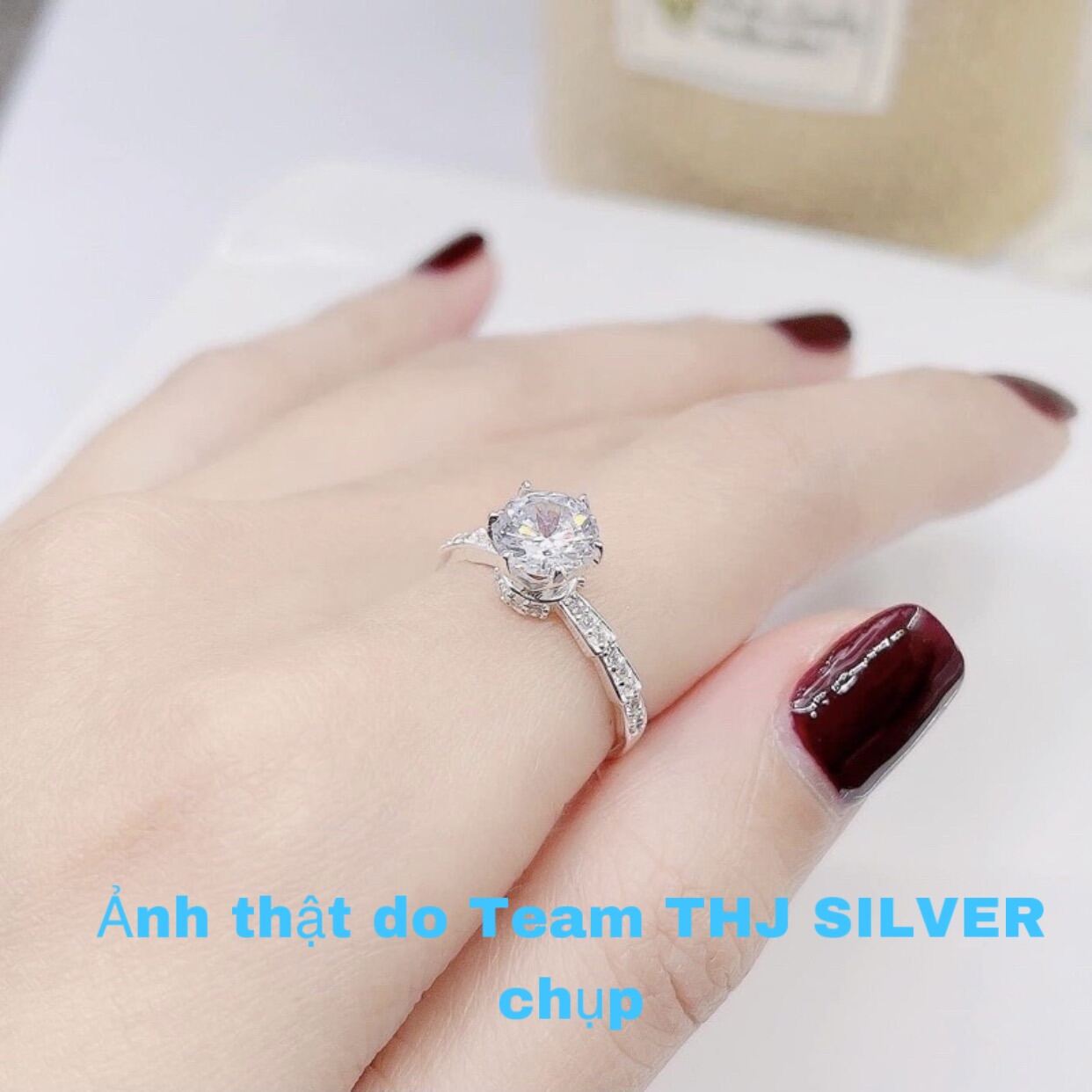 Nhẫn nữ THJ Đốt trúc đính đá sáng đẹp bạc ta